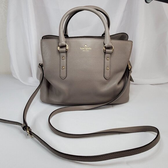 Kate Spade New York Handbags - Kate Spade New York Taupe Evangelie Larchmont Satchel Leather Crossbody/Handbag